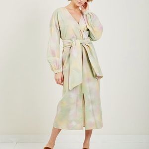 Tie dye Nikki dress, long sleeve, tie waist